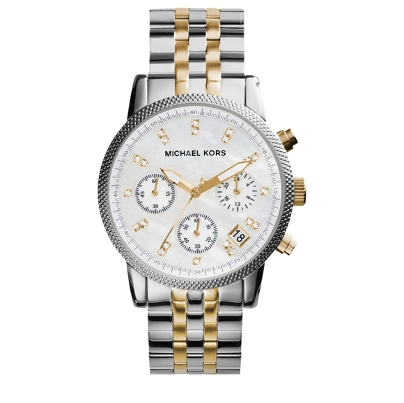 Michael Kors Silver and Gold TonesWomens BraceletWatchRitz MK 5057